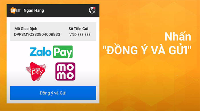 Các bước nạp tiền bằng Momopay tại 188bet 2